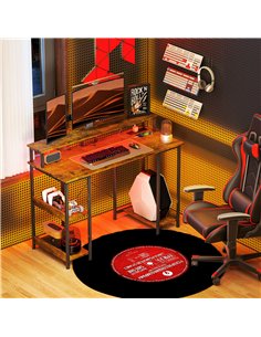 HOMCOM Computer Desk with Power Outlets and LED Lights, 120 x 50cm Reversible Home Office Desk with Monitor Stand and 2-Tier Sto 2