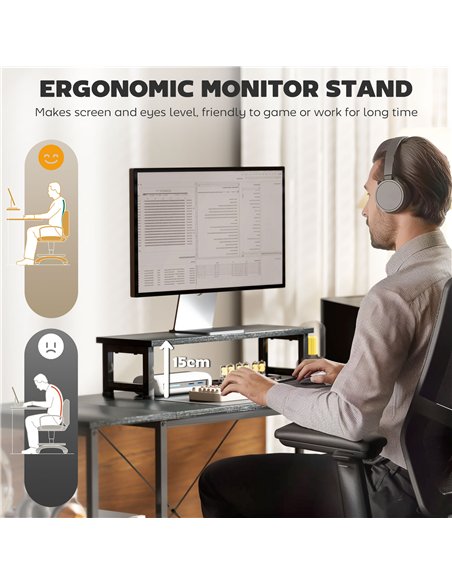 HOMCOM 168cm Reversible L Shaped Desk, Industrial Corner Computer Desk with Adjustable Shelf and Storage Bag, 240cm 2 Person Des - pic 120860 | FastDaddyshop