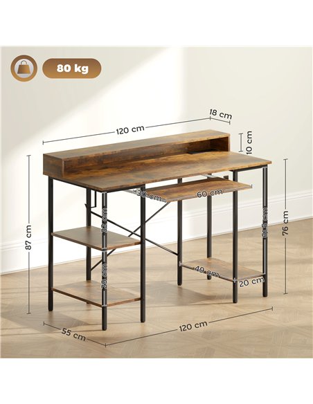HOMCOM Reversible Computer Desk with LED Lights and Power Outlets, 120 x 55 cm Gaming Desk with Monitor Stand, Sliding Keyboard  - pic 120893 | FastDaddyshop