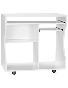 HOMCOM Multi-Storage Compact Work Desk, with Wheels - White
