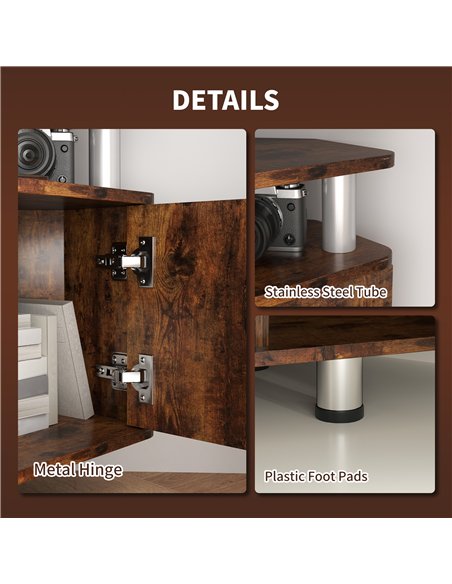 HOMCOM TV Unit Cabinet for TVs up to 55 Inches with Storage Shelves and Cupboard, Entertainment Centre for Living Room, Rustic B - pic 120967 | FastDaddyshop