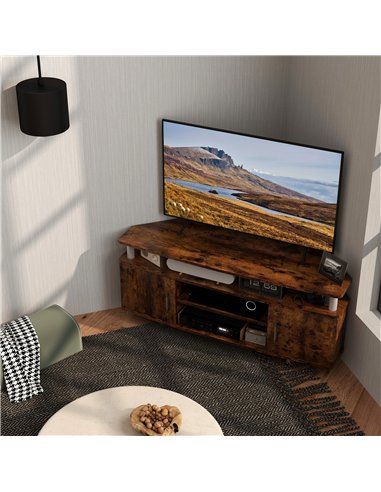 HOMCOM TV Unit Cabinet for TVs up to 55 Inches with Storage Shelves and Cupboard, Entertainment Centre for Living Room, Rustic B