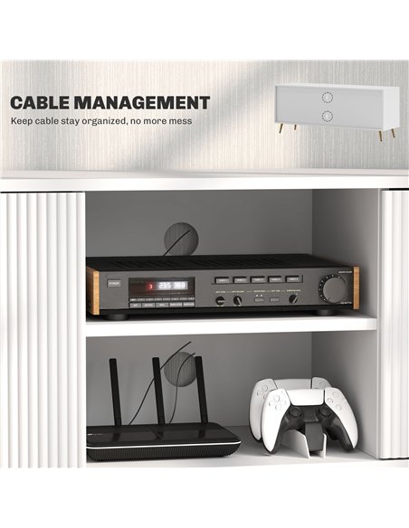 HOMCOM Modern TV Stand Cabinet for TVs up to 55", TV Unit with 2 Open Shelves and 2 Cabinets, Entertainment Centre with Cable Ma - pic 120977 | FastDaddyshop