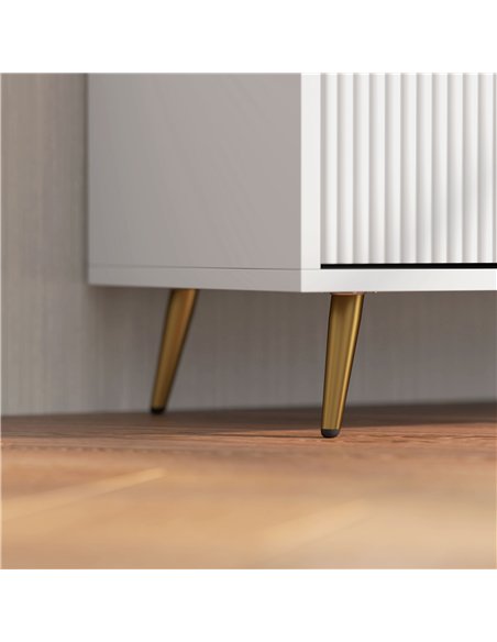 HOMCOM Modern TV Stand Cabinet for TVs up to 55", TV Unit with 2 Open Shelves and 2 Cabinets, Entertainment Centre with Cable Ma - pic 120980 | FastDaddyshop