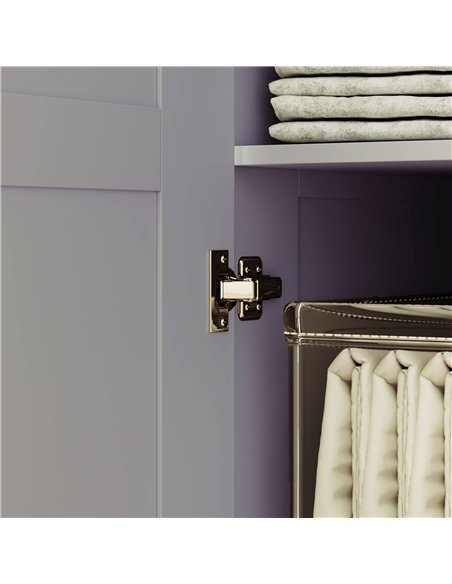 HOMCOM Double Paneled Door Wardrobe, with Shelves - Grey - pic 121061 | FastDaddyshop