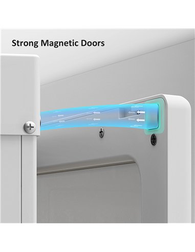 HOMCOM Portable Clothes Wardrobe for Bedroom, Foldable Clothes Organiser with Cube Storage, Hanging Rods, Magnet Doors, White