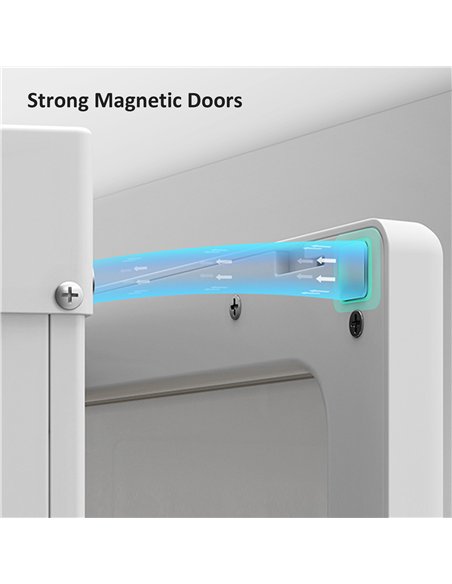 HOMCOM Portable Clothes Wardrobe for Bedroom, Foldable Clothes Organiser with Cube Storage, Hanging Rods, Magnet Doors, White - pic 121114 | FastDaddyshop