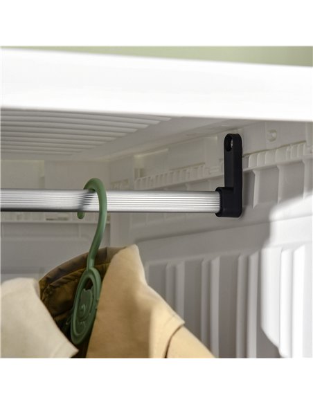 HOMCOM Portable Clothes Wardrobe for Bedroom, Foldable Clothes Organiser with Cube Storage, Hanging Rods, Magnet Doors, White - pic 121115 | FastDaddyshop