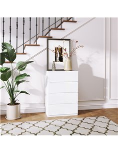 HOMCOM Chest of Drawers, 4-Drawer Storage Cabinets, Modern Dresser, Storage Drawer Unit for Bedroom 2