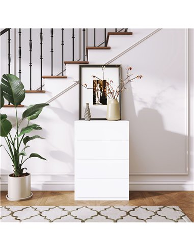 HOMCOM Chest of Drawers, 4-Drawer Storage Cabinets, Modern Dresser, Storage Drawer Unit for Bedroom