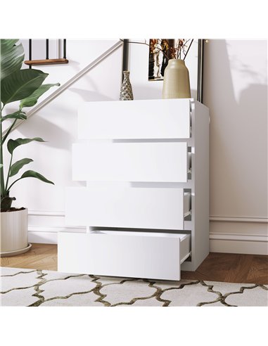 HOMCOM Chest of Drawers, 4-Drawer Storage Cabinets, Modern Dresser, Storage Drawer Unit for Bedroom
