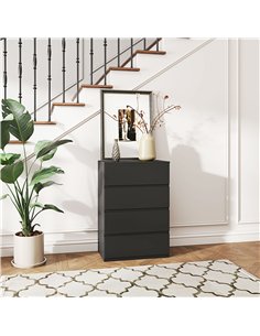 HOMCOM Chest of Drawers, 4-Drawer Storage Cabinets, Modern Dresser, Storage Drawer Unit for Bedroom 2