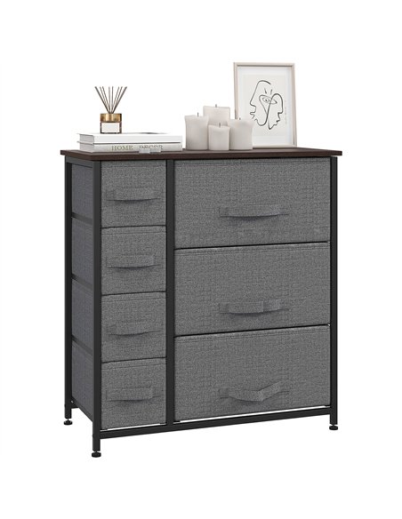 HOMCOM Chest of Drawers with 7 Drawers, Fabric Drawers with Large Storage Space, Drawers Dresser with Metal Frame, Adjustable Fe - pic 121188 | FastDaddyshop