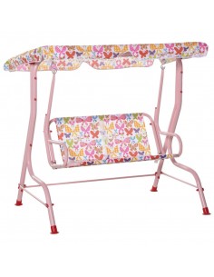 Outsunny 2 Seater Swing Chair with Belt, Adjustable Canopy, Pink
