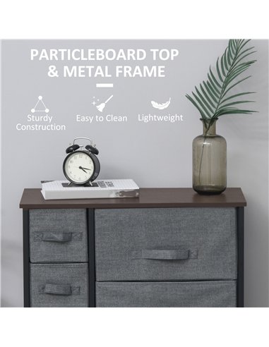 HOMCOM Chest of Drawers with 7 Drawers, Fabric Drawers with Large Storage Space, Drawers Dresser with Metal Frame, Adjustable Fe