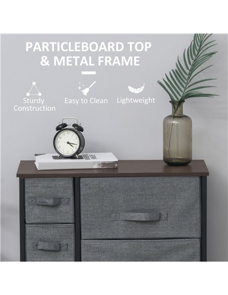 HOMCOM Chest of Drawers with 7 Drawers, Fabric Drawers with Large Storage Space, Drawers Dresser with Metal Frame, Adjustable Fe - pic 121193 | FastDaddyshop