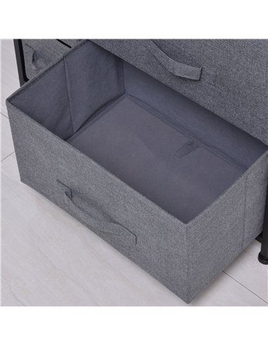 HOMCOM Chest of Drawers with 7 Drawers, Fabric Drawers with Large Storage Space, Drawers Dresser with Metal Frame, Adjustable Fe