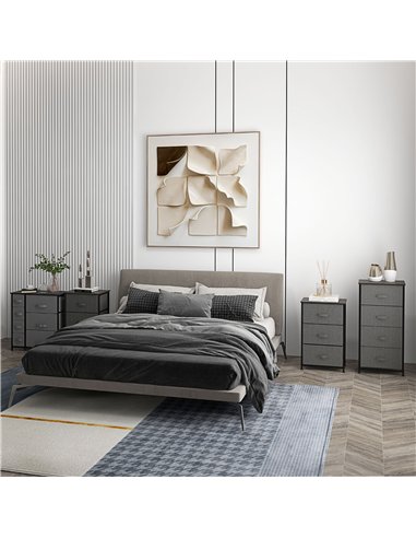 HOMCOM Chest of Drawers with 7 Drawers, Fabric Drawers with Large Storage Space, Drawers Dresser with Metal Frame, Adjustable Fe