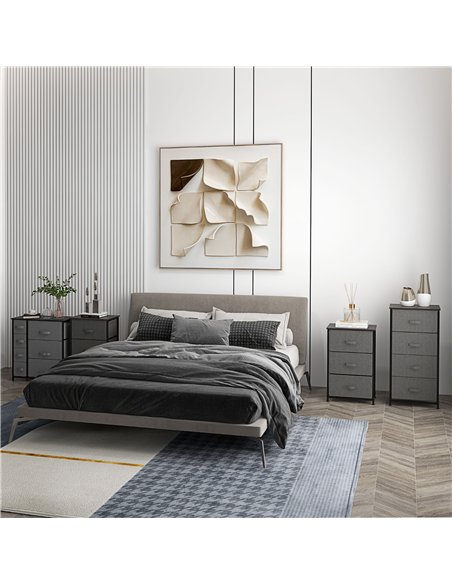 HOMCOM Chest of Drawers with 7 Drawers, Fabric Drawers with Large Storage Space, Drawers Dresser with Metal Frame, Adjustable Fe - pic 121196 | FastDaddyshop