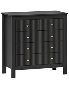 HOMCOM Elegant Chest of Five Drawers - Black