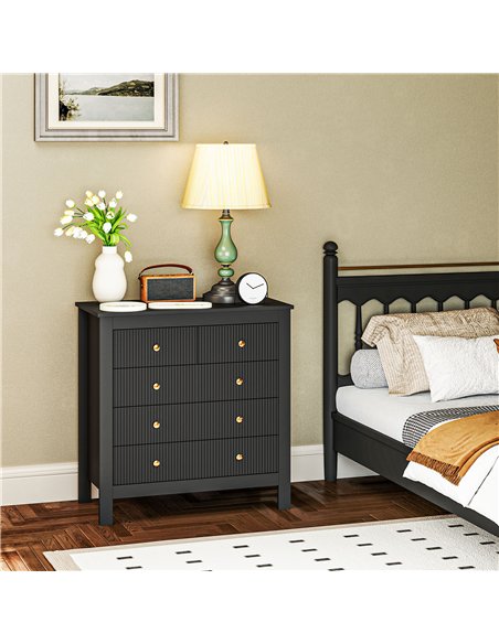 HOMCOM Elegant Chest of Five Drawers - Black - pic 121198 | FastDaddyshop