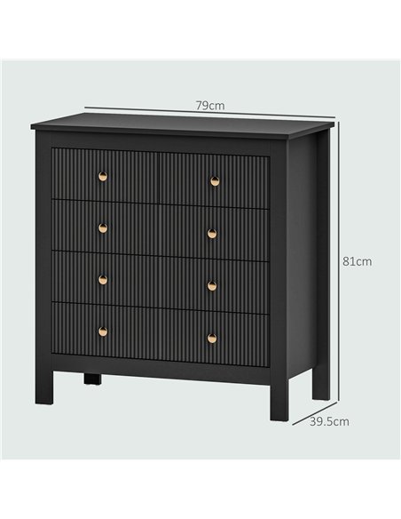 HOMCOM Elegant Chest of Five Drawers - Black - pic 121199 | FastDaddyshop
