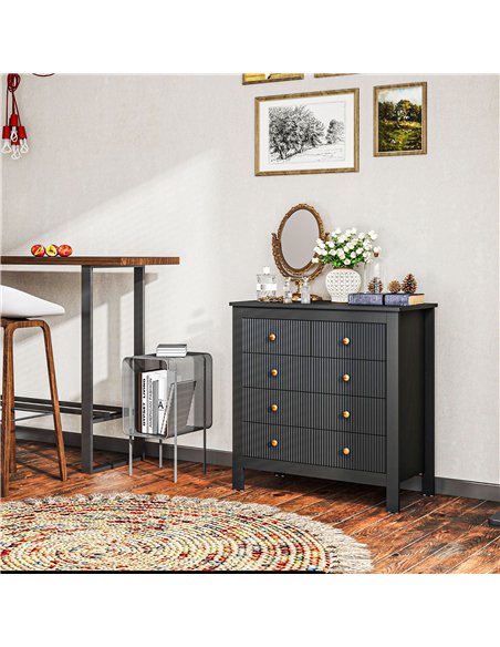 HOMCOM Elegant Chest of Five Drawers - Black - pic 121203 | FastDaddyshop
