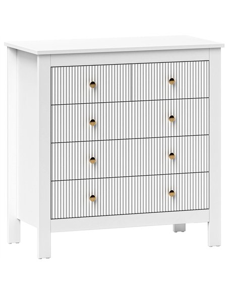 HOMCOM Elegant Chest of Five Drawers - White - pic 121206 | FastDaddyshop