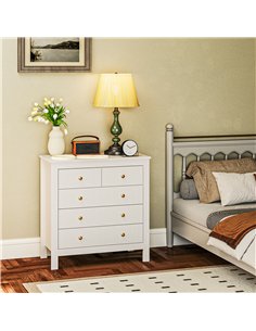 HOMCOM Elegant Chest of Five Drawers - White 2