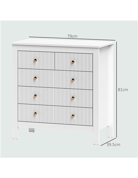 HOMCOM Elegant Chest of Five Drawers - White - pic 121208 | FastDaddyshop