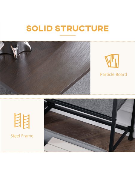 HOMCOM Chest of Five Fabric Drawers - Grey - pic 121219 | FastDaddyshop