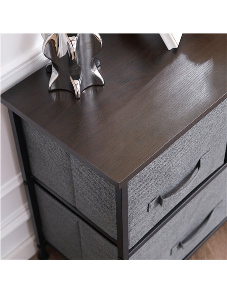 HOMCOM Chest of Five Fabric Drawers - Grey - pic 121222 | FastDaddyshop