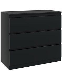 HOMCOM Chest of Drawers, 3-Drawer Storage Organiser Unit for Bedroom, Living Room, Black