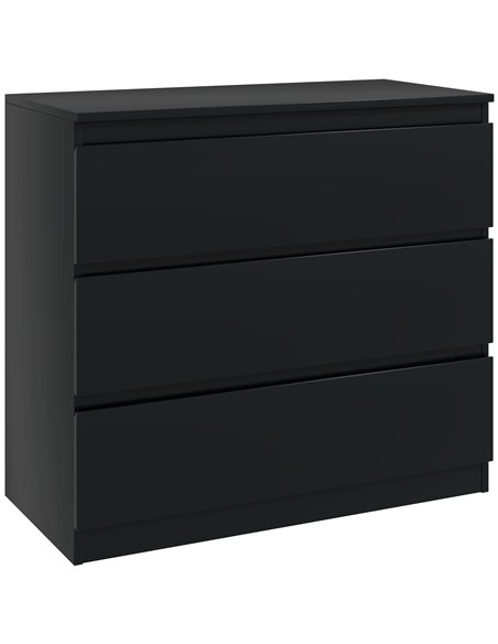 HOMCOM Chest of Drawers, 3-Drawer Storage Organiser Unit for Bedroom, Living Room, Black - pic 121233 | FastDaddyshop