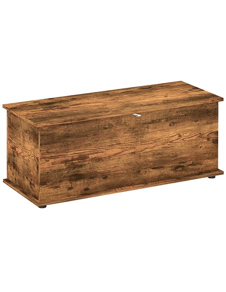HOMCOM 113L Storage Chest, Storage Box with Flip-Top Lid and 2 Safety Hinges, Storage Trunk for Living Room, Entryway, 100 x 40  - pic 121242 | FastDaddyshop
