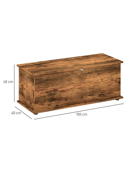 HOMCOM 113L Storage Chest, Storage Box with Flip-Top Lid and 2 Safety Hinges, Storage Trunk for Living Room, Entryway, 100 x 40  - pic 121244 | FastDaddyshop