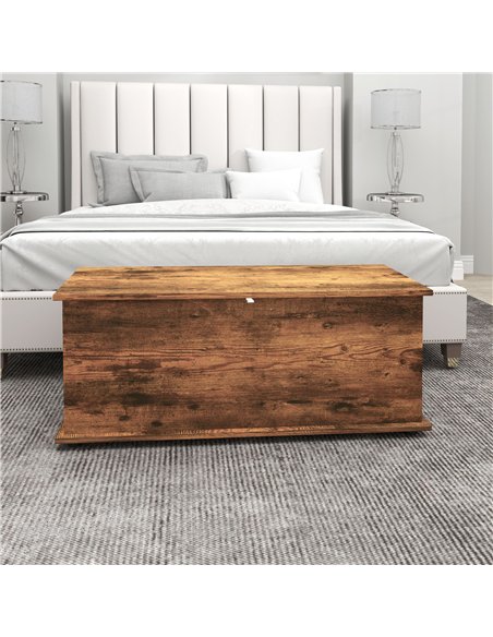 HOMCOM 113L Storage Chest, Storage Box with Flip-Top Lid and 2 Safety Hinges, Storage Trunk for Living Room, Entryway, 100 x 40  - pic 121248 | FastDaddyshop