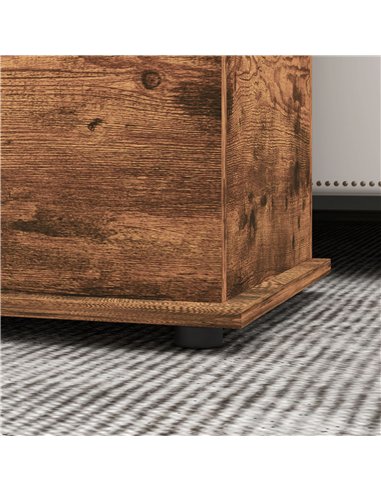 HOMCOM 113L Storage Chest, Storage Box with Flip-Top Lid and 2 Safety Hinges, Storage Trunk for Living Room, Entryway, 100 x 40 