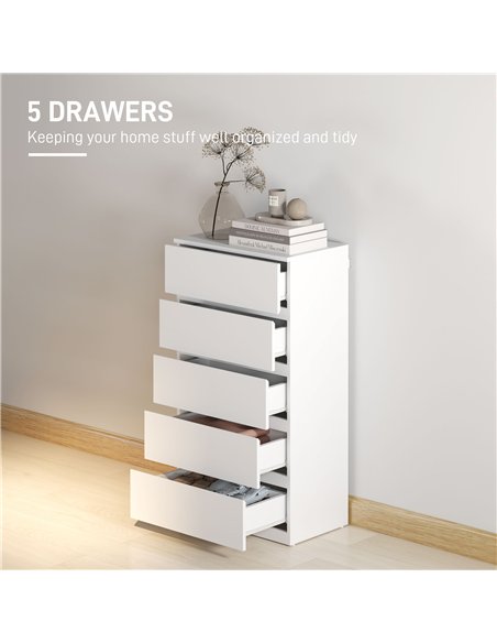 HOMCOM Chest of Drawers, 5-Drawer Storage Cabinets, Modern Dresser, Storage Drawer Unit for Bedroom - pic 121254 | FastDaddyshop
