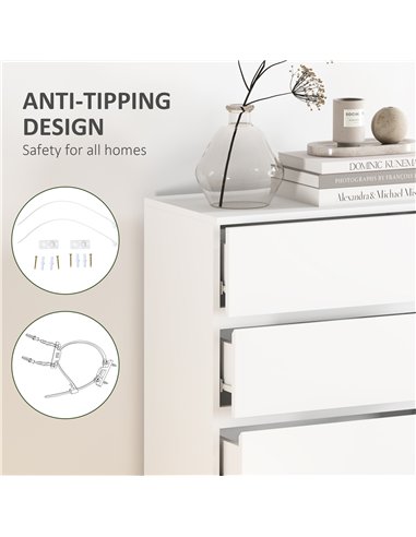 HOMCOM Chest of Drawers, 5-Drawer Storage Cabinets, Modern Dresser, Storage Drawer Unit for Bedroom