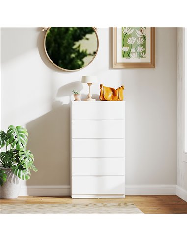 HOMCOM Chest of Drawers, 5-Drawer Storage Cabinets, Modern Dresser, Storage Drawer Unit for Bedroom