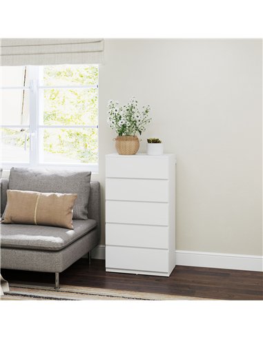 HOMCOM Chest of Drawers, 5-Drawer Storage Cabinets, Modern Dresser, Storage Drawer Unit for Bedroom