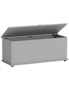 HOMCOM 113L Storage Chest, Storage Box with Flip-Top Lid and 2 Safety Hinges, Storage Trunk for Living Room, Entryway, 100 x 40 
