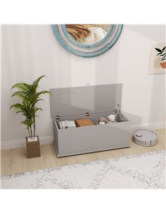 HOMCOM 113L Storage Chest, Storage Box with Flip-Top Lid and 2 Safety Hinges, Storage Trunk for Living Room, Entryway, 100 x 40  2