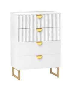 HOMCOM Elegant Chest of Four Drawers - White