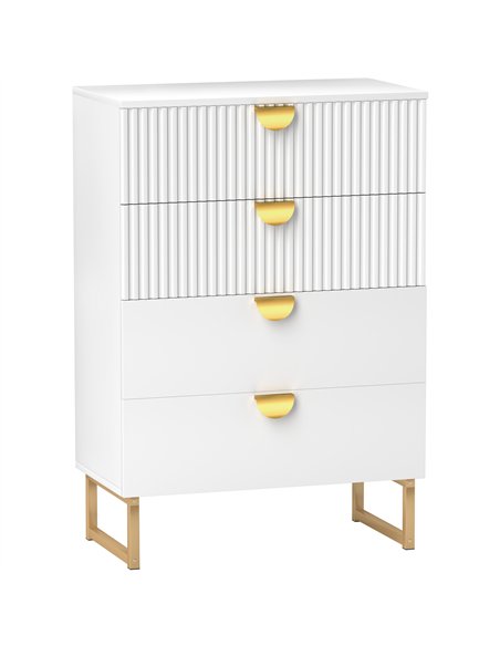 HOMCOM Elegant Chest of Four Drawers - White - pic 121278 | FastDaddyshop