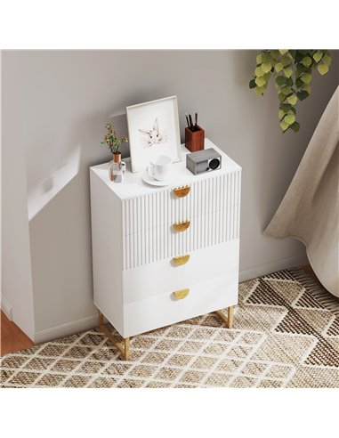 HOMCOM Elegant Chest of Four Drawers - White