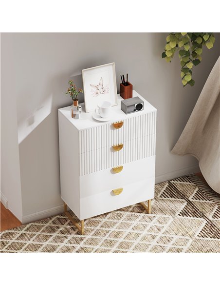 HOMCOM Elegant Chest of Four Drawers - White - pic 121286 | FastDaddyshop