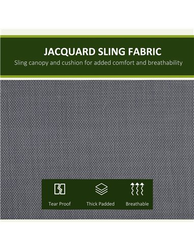 Outsunny 3 Seater Outdoor Garden Swing Chairs Thick Padded Seat Hammock Canopy Porch Patio Bench Bed - Grey