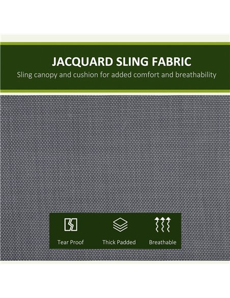 Outsunny 3 Seater Outdoor Garden Swing Chairs Thick Padded Seat Hammock Canopy Porch Patio Bench Bed - Grey - pic 12131 | FastDaddyshop